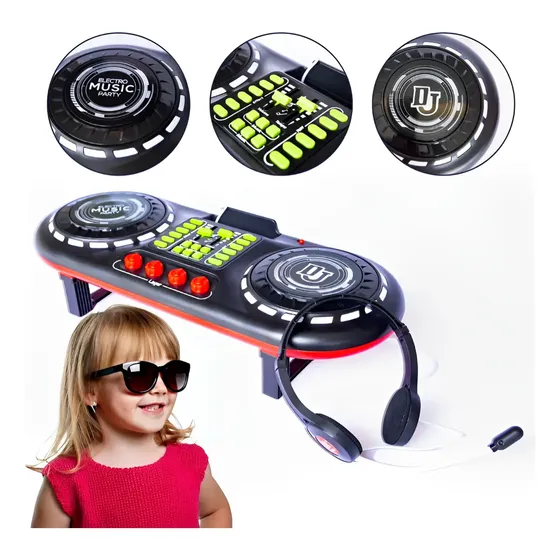 Mesa Controladora Infantil Mixer Dj Brinquedo Com Luz E Som