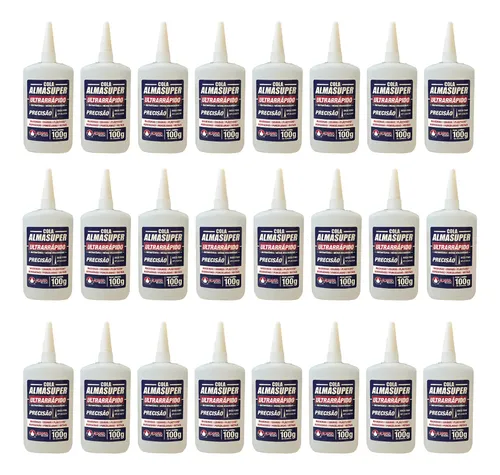 Cola Instantânea Almasuper Precisão 100g Bico Fino Kit C/ 24