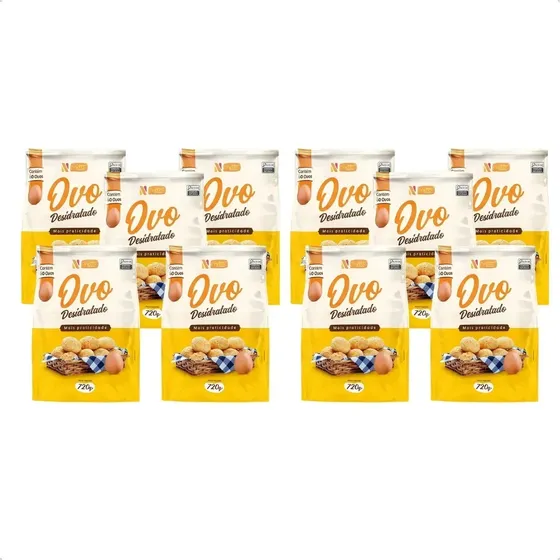 10x Ovo Pasteurizado Em Pó - 720g (600 Ovos) Netto Alimentos