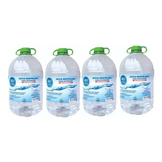Água Destilada Para Autoclave Galão 5 Litros Com 4 Unidades