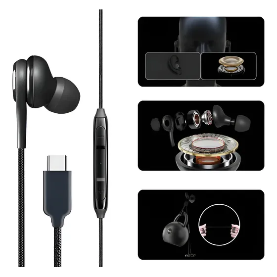 Fone De Ouvido Tipo C Para Samsung Xiaomi Motorola Usb C