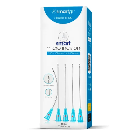Smart Micro Incision Cânula 15g X 100mm Ponta Bico De Pato