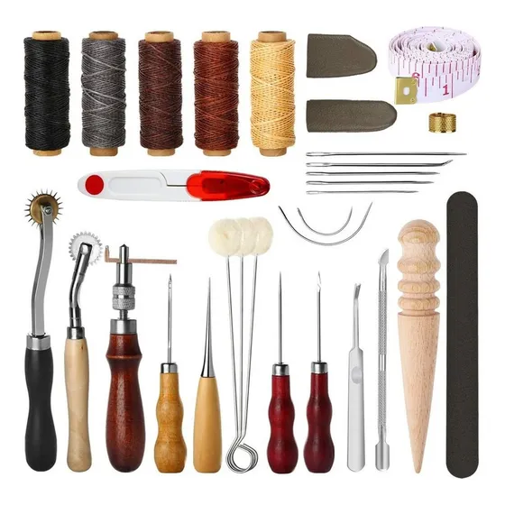 31 Peças Ferramentas Perfurador De Couro Kit De Costura