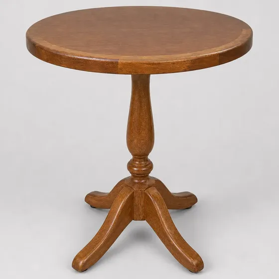 Mesa Lateral Rústica Vintage Pé Torneado Com Borda