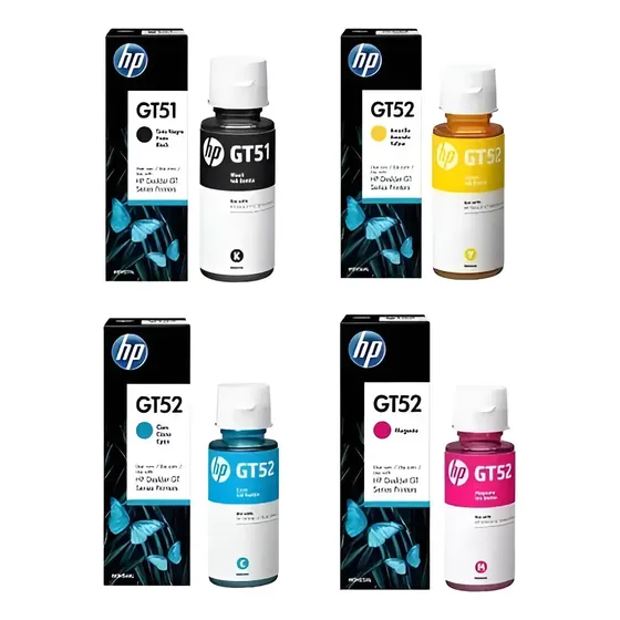 Hp Gt51 Gt52 Tintas Coloridas 4 Unidades 90 Ml