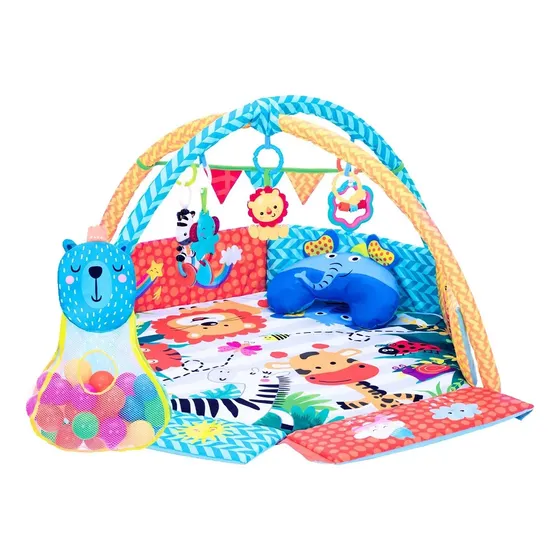 Tapete Interativo Bebe Com Bolinhas Party Azul - Maxi Baby