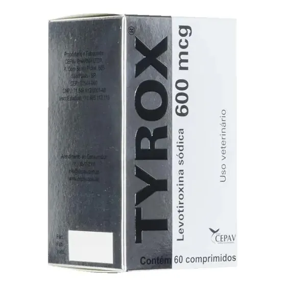 Repositor Hormonal Tyrox 600mcg Para Cães 60 Comprimidos