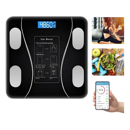 Balança Digital Corporal Bioimpedância Bluetooth 180kg Preto