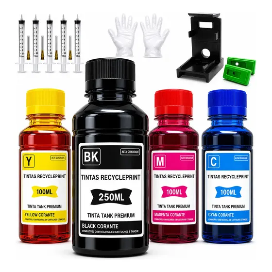 Kit Tinta Recarga Cartucho Para Hp 667 2874 2774 2776 667xl
