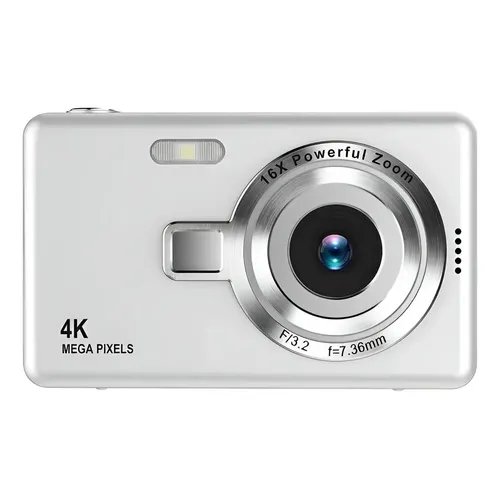 4k Ccd Câmera Digital Mini Retro Viagem Selfie De 44mp Xben Cinza