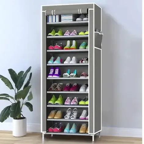 Sapateira Vertical Zíper 9 Prateleiras Multiuso Tênis Forte