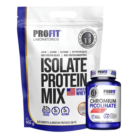 Kit Whey Isolate Protein Mix + Picolinato De Cromo Profit