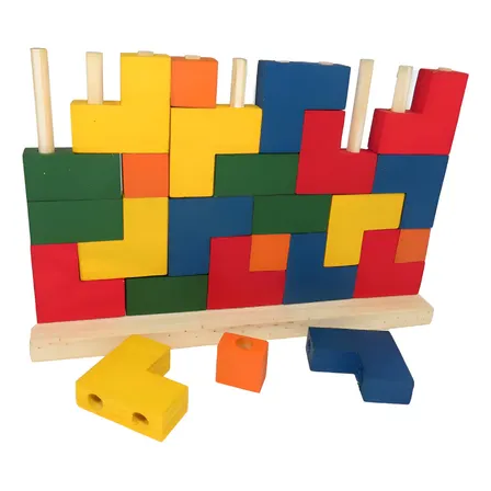 Encaixe Infantil Tetris Madeira Quebra-cabeça Educativo