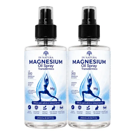 Óleo De Magnésio 250ml Spray Kit 02 Unidades In Natura