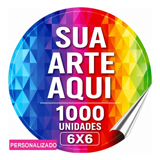 1000 Etiqueta Adesivo 6x6 Rótulo Vinil Personalizado Oferta
