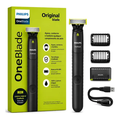 Aparador De Pelos Philips Oneblade Raspar Aparar Contornar Cinza-escuro