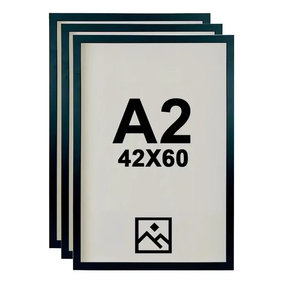Kit 3 Moldura A2 42x60 Para Quadro Poster Acetato