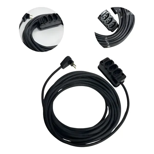 Extensão 20 Metros Cabo Pp 2x2,5 Mm 3 Tomadas 10/20a