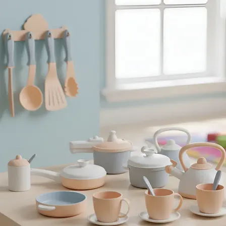 Jogo Kit Chá Café Cozinha Infantil Montessori Pedagógico Branco
