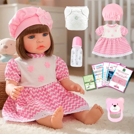 Boneca Bebê Reborn Realista Em Silicone Pode Dar Banho