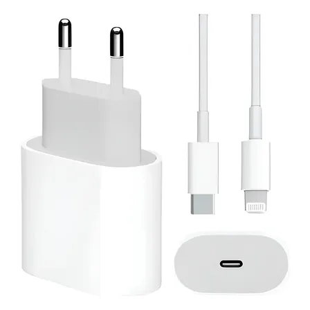 Carregador Apple 20w Turbo Usb-c + Cabo iPhone X 11 12 13 14 Branco