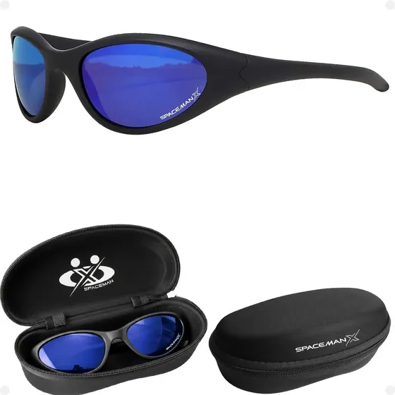 Oculos Esportivo Bike Ciclismo Protecao Uv400 Azul + Case