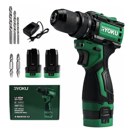 Parafusadeira Furadeira 16v Brushless 2baterias 10mm Sem Fio