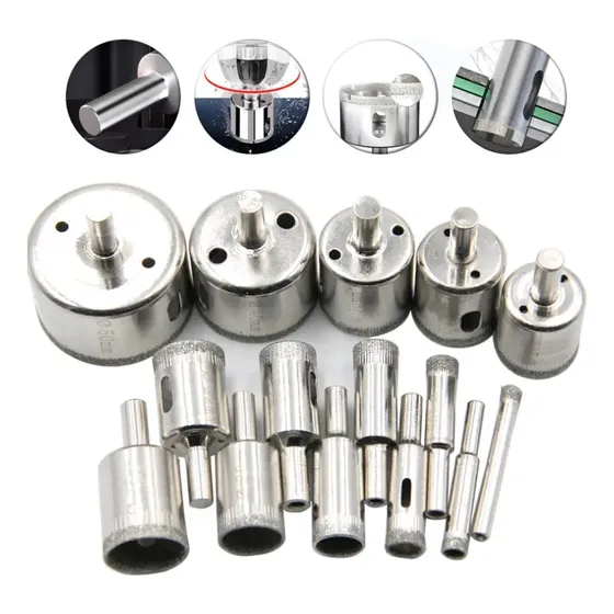 Kit 15 Pçs Brocas Copo Diamantadas Vidro Ceramica 6-50mm