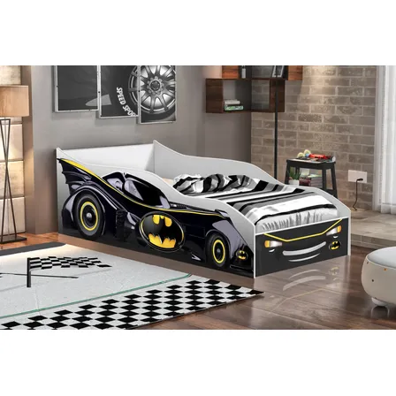 Cama Infantil Carro Com Grade Carrinho Mcqueen Batman 155x70