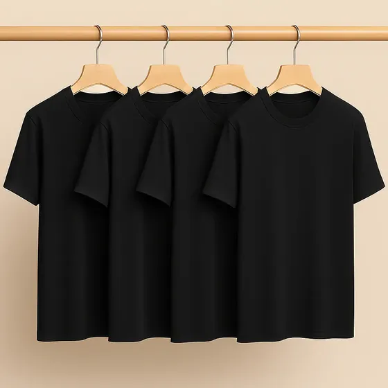 Kit 4 Camiseta Masculina Básica 100% Algodão Lisa