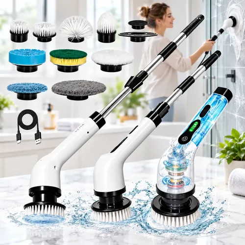 Esfregão Elétrico Recarregável 9 Em 1 Perfeita Limpeza Longo