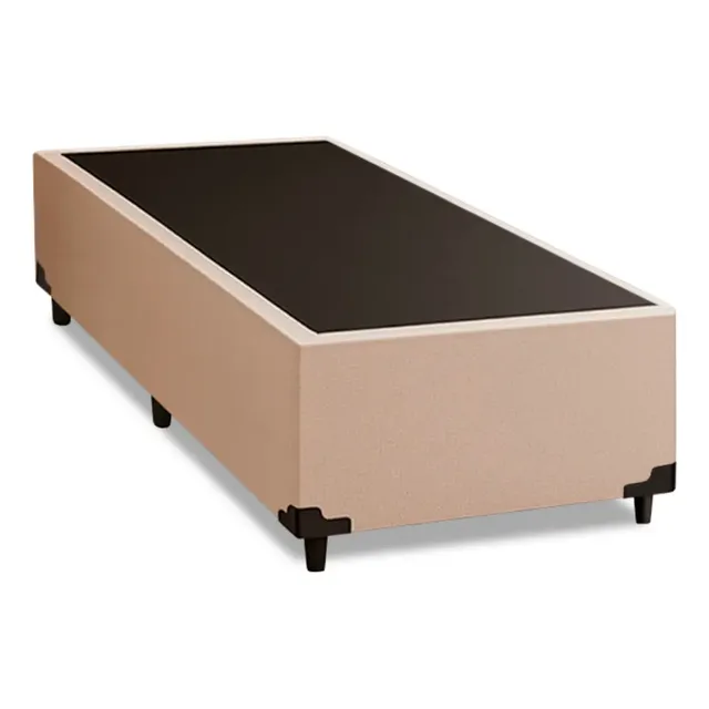 Cama Box Base Solteiro Para Colchão De 0,88cm Bege