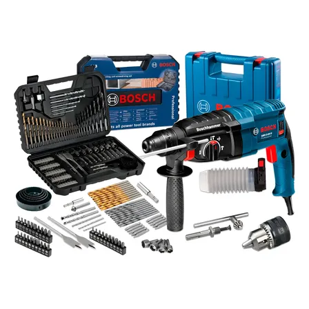 Martelete Rompedor 820w Gbh 2-24 D Bosch 220v + Jogo 103 Pçs Azul 220v 60hz