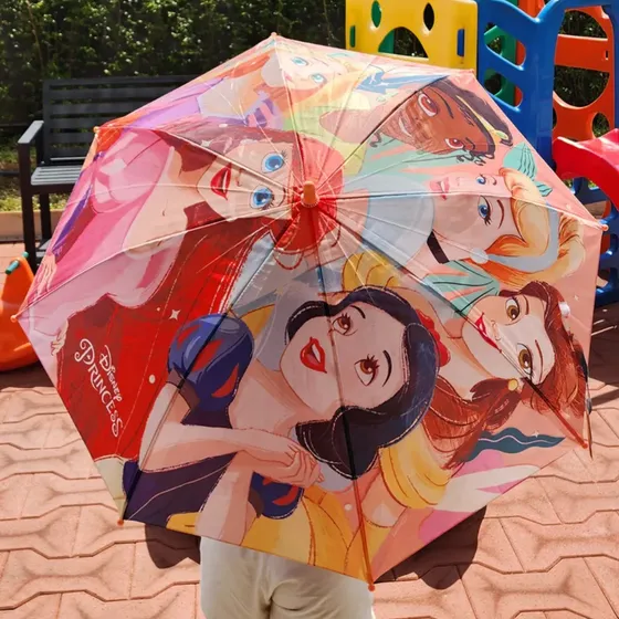 Sombrinha Guarda Chuva Infantil De Tecido Princesas Premium