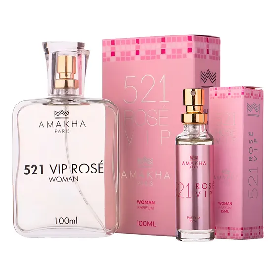 Kit Perfumada 521 Vip Rosé Feminino 15ml + 100ml