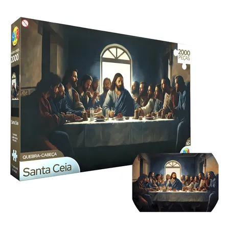 Quebra-cabeça 2000 Peças Santa Ceia Arte Religiosa Quadro