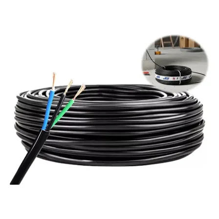 Cabo Pp 3x4mm (3 Vias) - Rolo 50m - Ideal P/ Ar E Extensões Preto