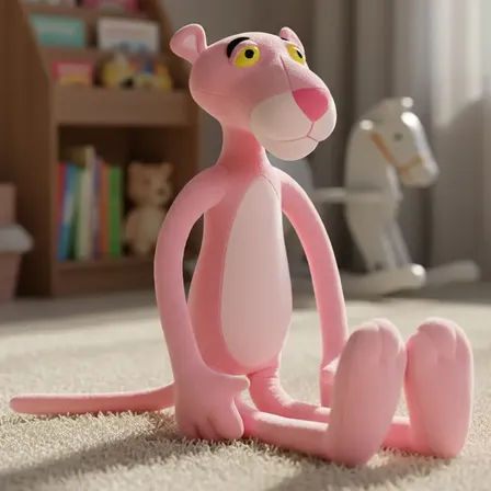 Pelúcia Pantera Cor De Rosa Grande Desenho Antialérgico Rosa