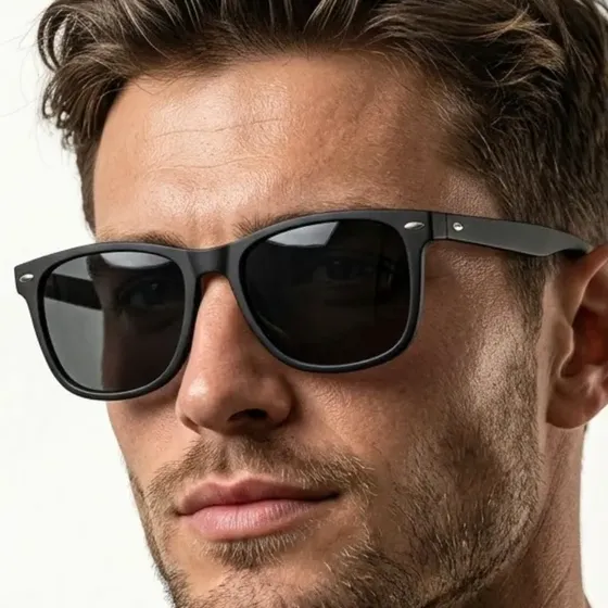 Óculos De Sol Masculino Classico Tradicional Preto Uv400 Ntf