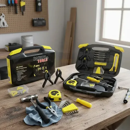 Maleta De Ferramentas Equipatoolz 80 Peças Completa Preto E Amarelo