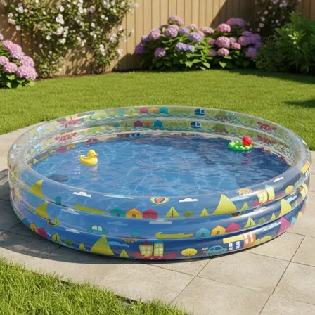 Piscina Banheira Redonda Infantil Inflável 450 Litros Mor Azul