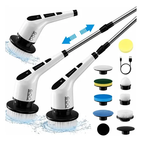 Limpeza Inteligente: Escova De Limpeza Elétrica 9 Em 1 Branco