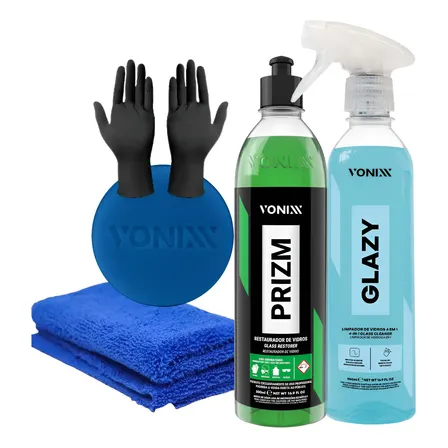 Kit Vonixx Limpeza De Vidros Glazy Redutor De Risco 500ml Pr