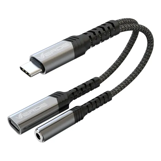 Adaptador Tipo-c Para Carregamento Tipo-c E Fone P3 P2