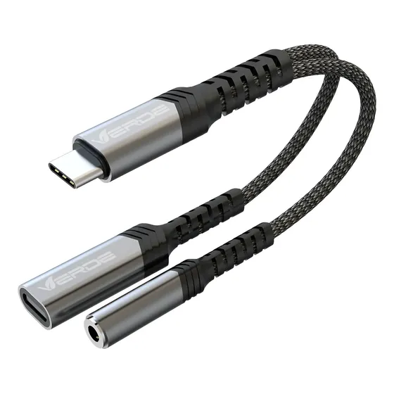 Adaptador Tipo-c Para Carregamento Tipo-c E Fone P3 P2