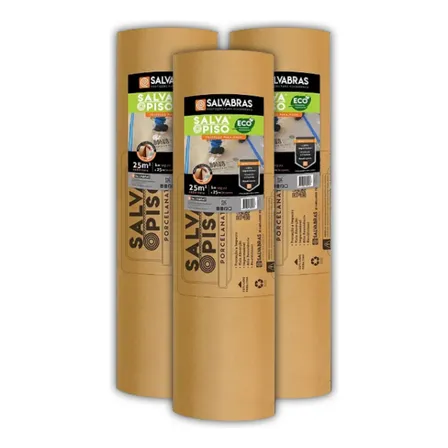 3 Un Salva Piso Com Fita 1,00m X 25m Proteção Para Pisos