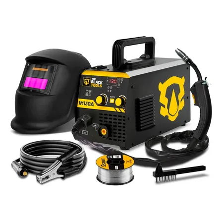 Maquina De Solda Inversora Mig Sem Gás 130a + Kit Acessórios Preto 220v