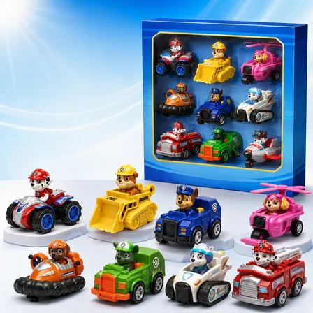 Kit 9 Carros E Personagens Patrulha Canina Coleção Fricção Colorido
