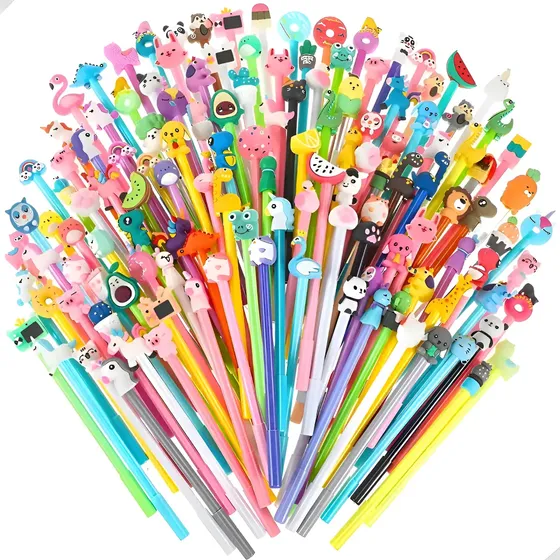 Kit Canetas Fofas 20 Uni Modelos Diferentes Gel Kawaii