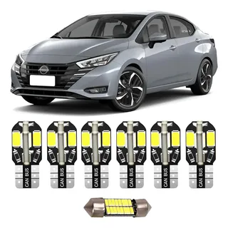 Kit Ultra Led Internas + Placa Nissan Versa 2021 A 2025 Teto Dianteiro - Teto Central - Porta Malas - Placa
